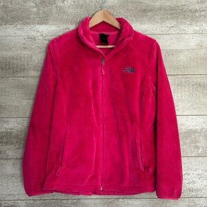 Women’s North Face Pink Zip-Up Fleece Jacket Sweatshirt sz Large